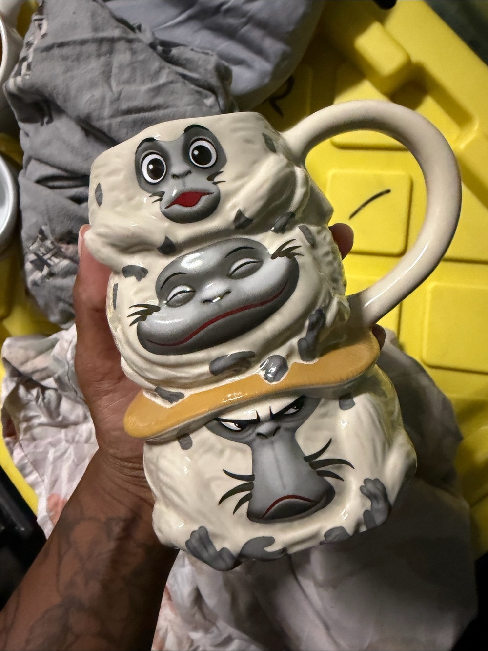 Raya the Last Dragon Stacked Character Ceramic Mug - Cream and Gray